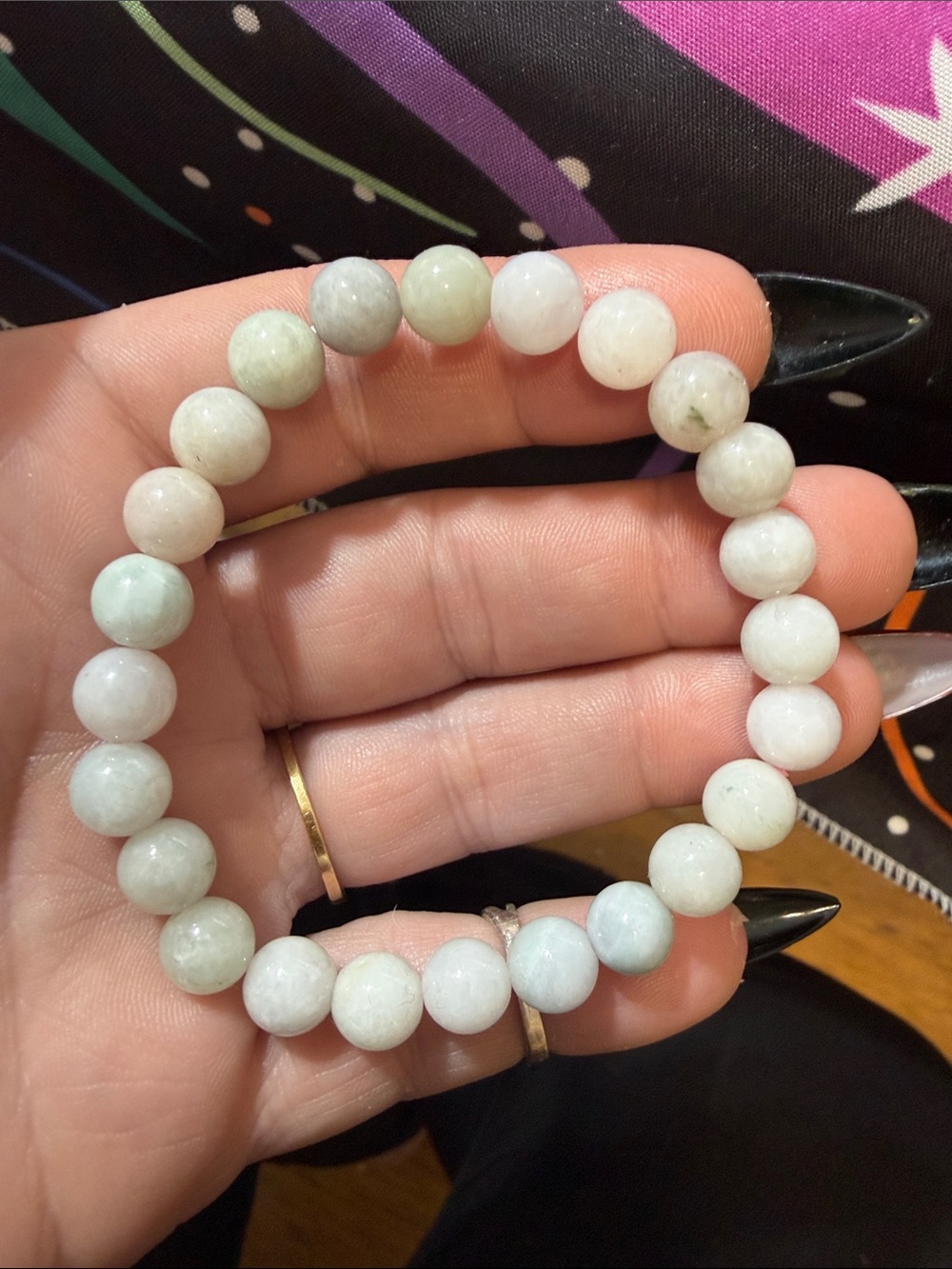 Beaded Jade(RARE) Stretch Bracelet in Pale Green - Women Jewelry